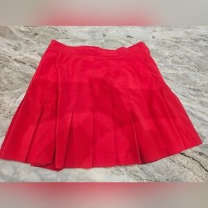 Quantum by Bassett Portis Red Pleated Skirt  Classic Preppy School Small See Pic
